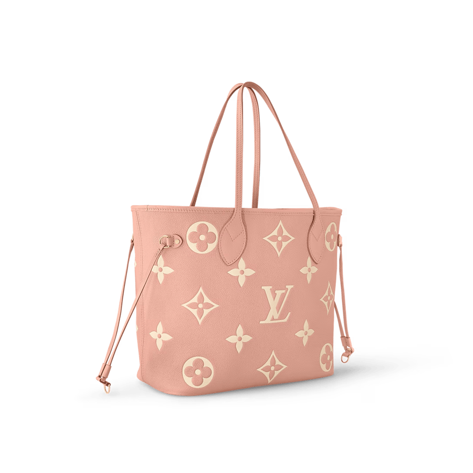 Louis Vuitton Neverfull MM Tote Bag Monogram Empreinte Trianon Pink / Cream 31cm M46329 view 6
