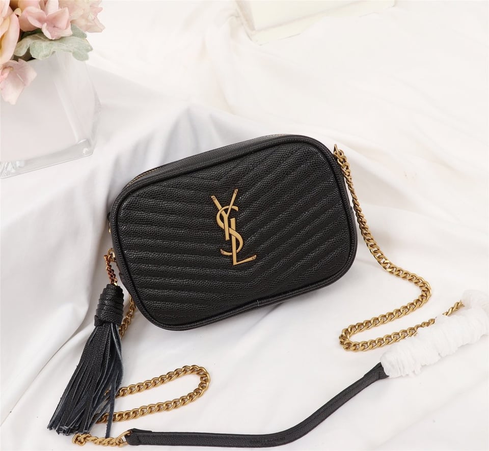 Saint Laurent Lou Camera Bag In Quilted Leather Gold Hardware Black 18Cm view 4