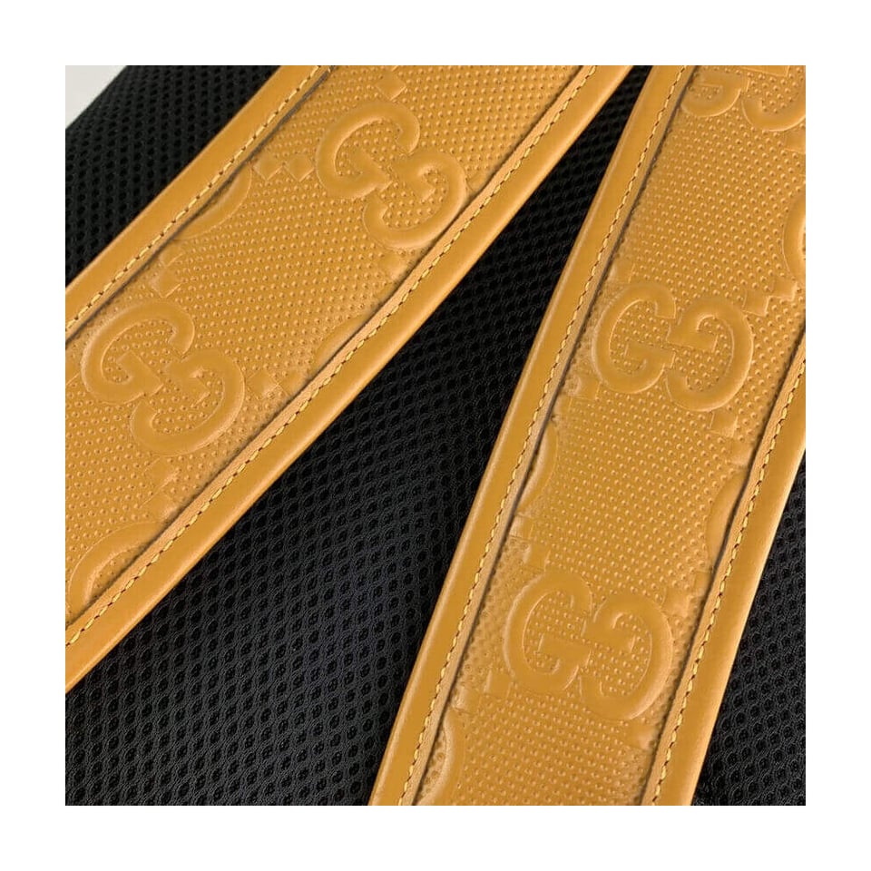 Gucci GG Embossed Backpack in Yellow Leather view 9