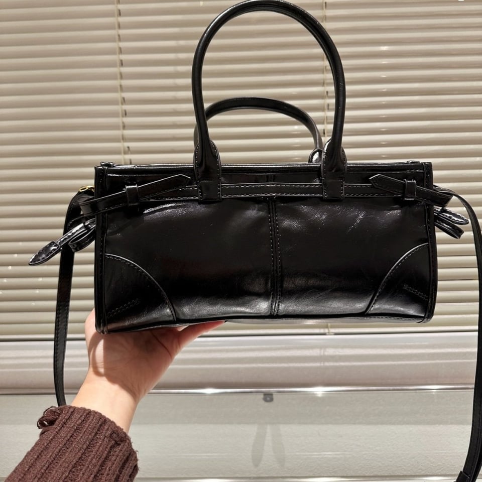 Prada Medium Leather Handbag Black 32Cm view 5