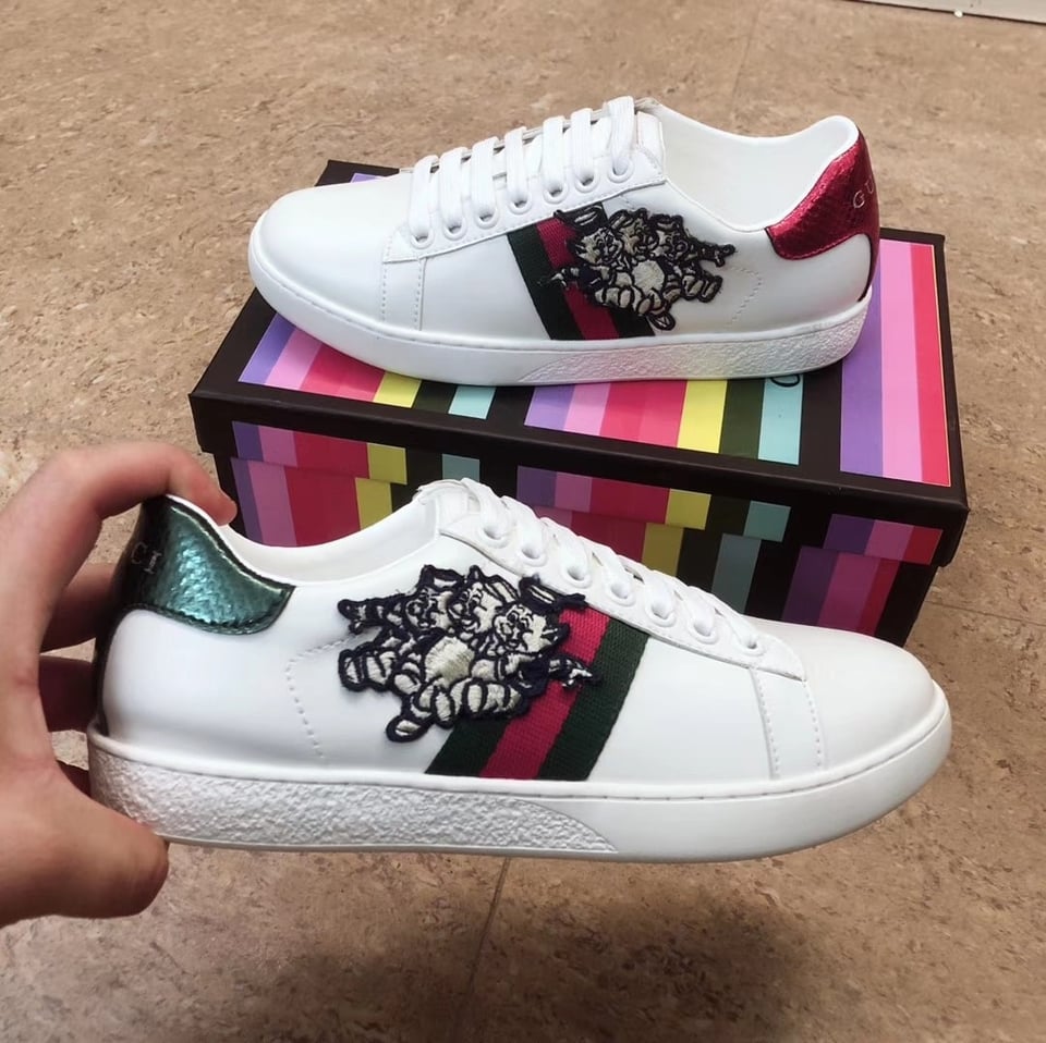 Gucci Women’S Ace Sneaker With Three Little Pig view 5