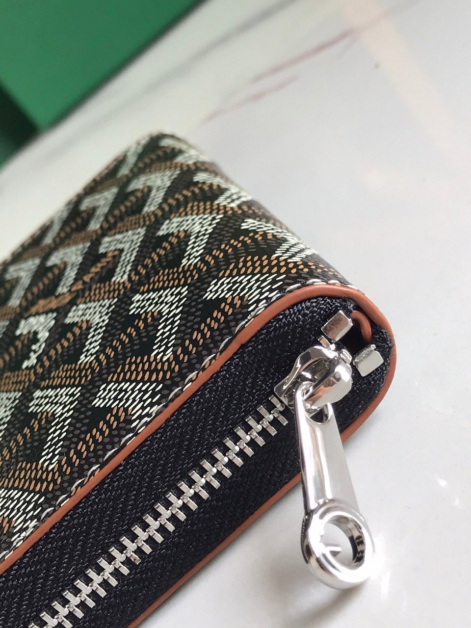 Goyard Matignon Mini Wallet 11 Cm Black Goyardine Canvas And Tan Calfskin view 5