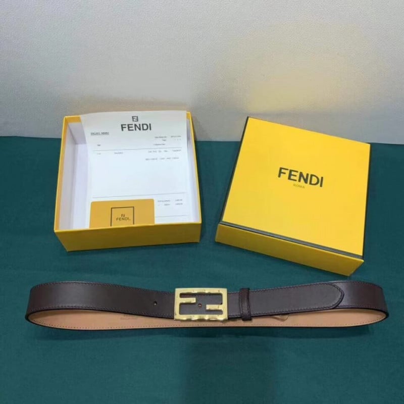 Fendi Baguette 30mm FF Buckle Belt 8C05311 Dzrk Coffee view 7