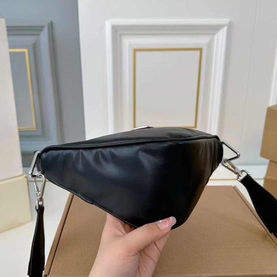 Prada Triangle Shoulder Bag Black 27Cm view 10