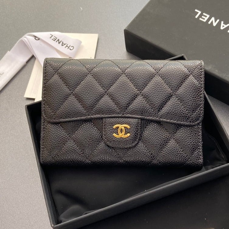 Chanel Wallet 15Cm Black Caviar Gold Hardware view 2