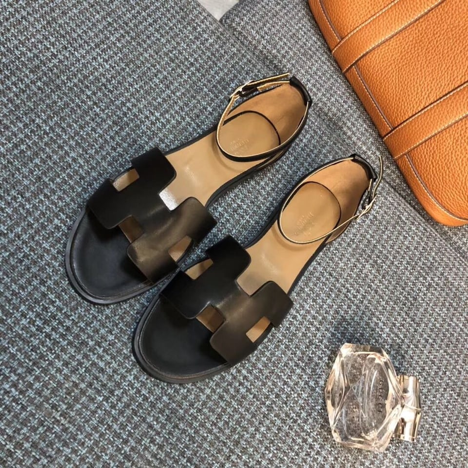 Hermes Santorini Sandal Black H182139Z02420 view 8