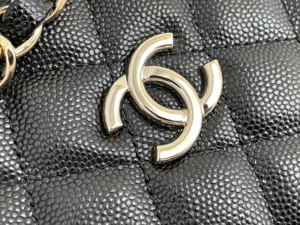 Chanel Grained Embossed Hobo Bag Black 17Cm/6.7in view 9