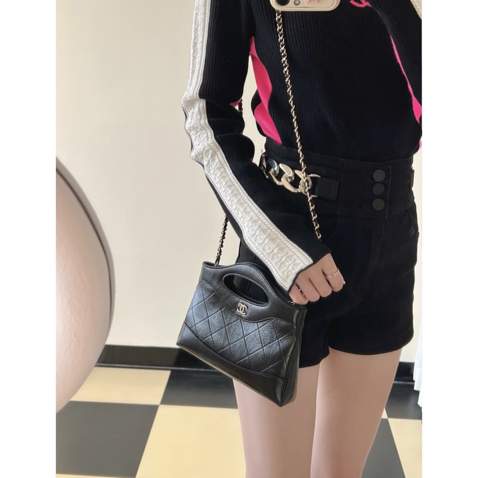 Chanel 31 Mini Shopping Bag Chain Clutch Shiny Lambskin view 5