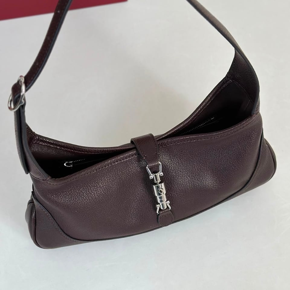 Gucci Jackie Slim Medium Shoulder Bag 28cm/11in Dark Brown ‎863137 view 7