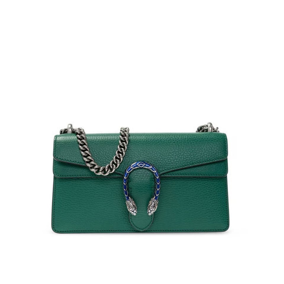 Gucci Dionysus Small Shoulder Bag in Green Leather 25cm view 2