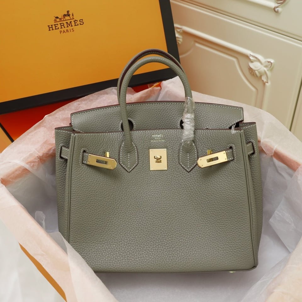 Hermes Birkin Bag 30 Olive Togo Gold Hardware view 3