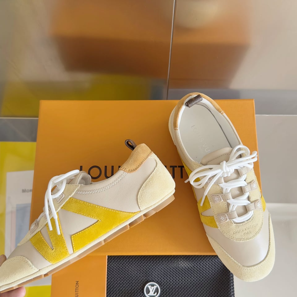 Louis Vuitton Sneakerina Yellow Beige – Women’s Ballet-Inspired Slim Sneakers view 6