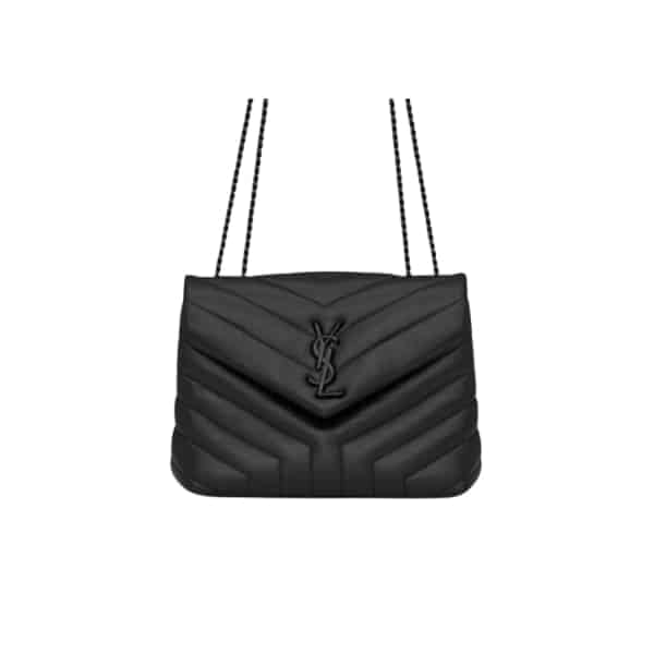 Saint Laurent Loulou Small Chain Bag In Matelasse Y Black Noir 23Cm view 2