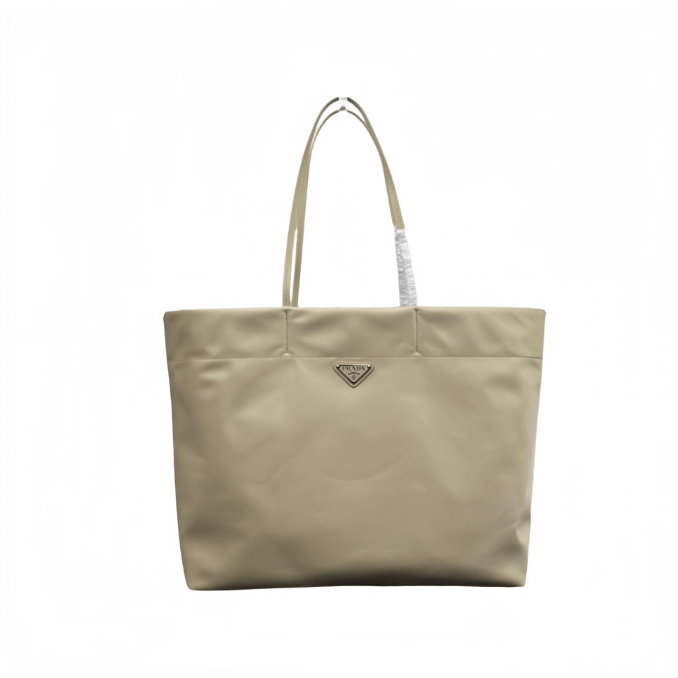 Prada Tessuto Synthetic Tote Bag Beige 35Cm view 2