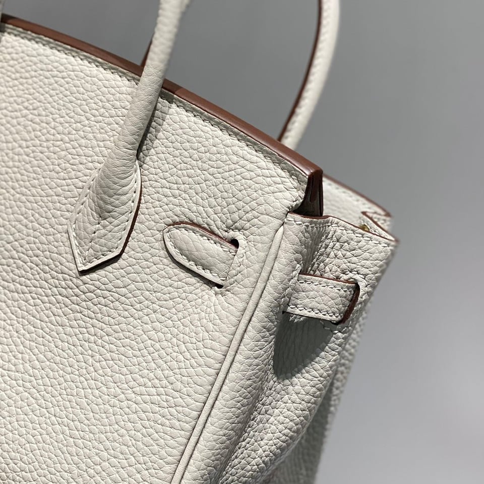 Hermes Birkin 20Cm Pearl Gray Togo Leather Gold Hardware view 4