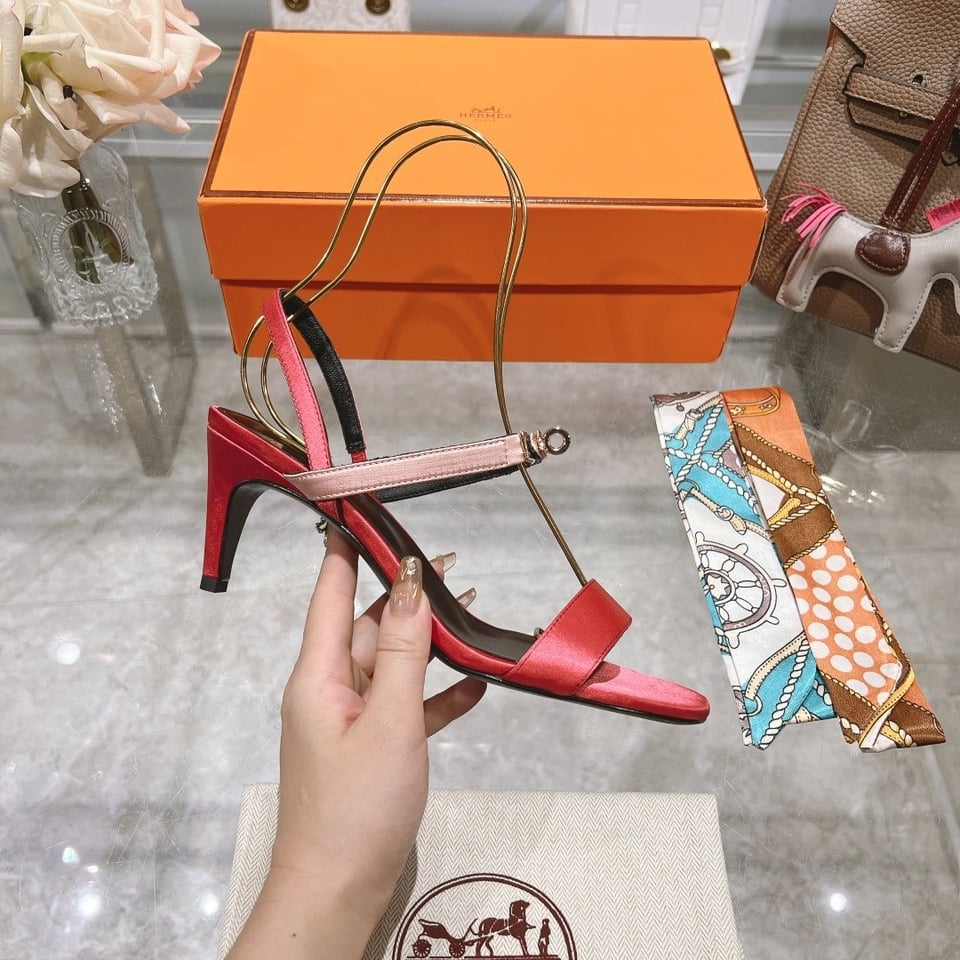 Hermes Glamour 75 Sandal Red view 6