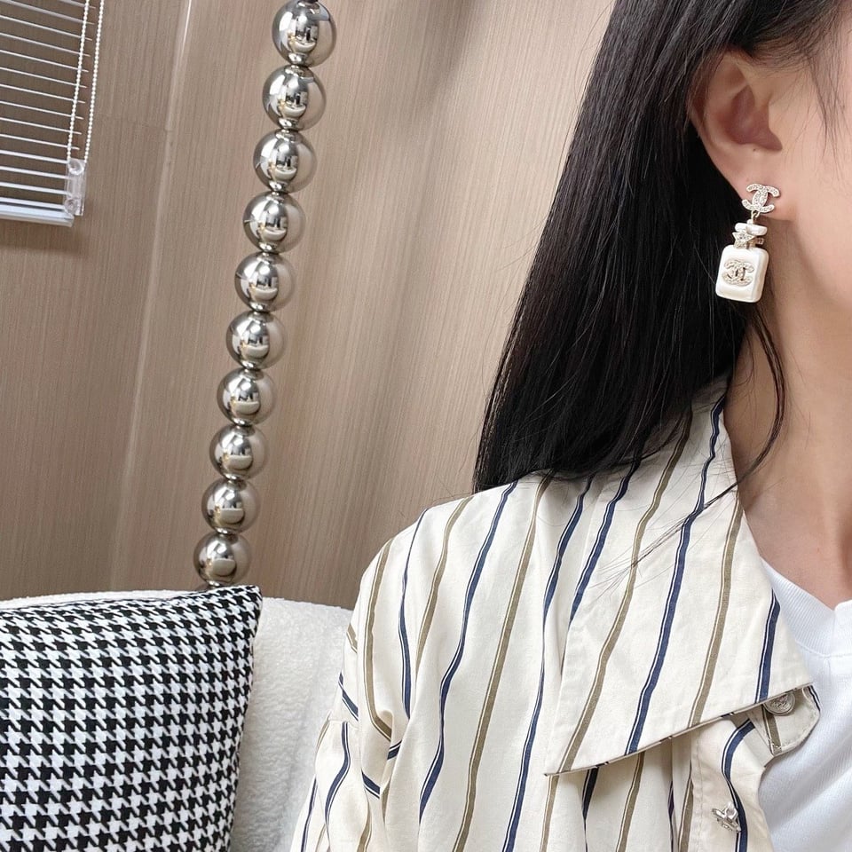 Chanel Cc Crystal Earrings view 6