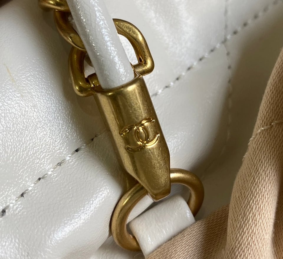 Chanel Hobo Mini 20Cm White Lambskin Ghw view 6
