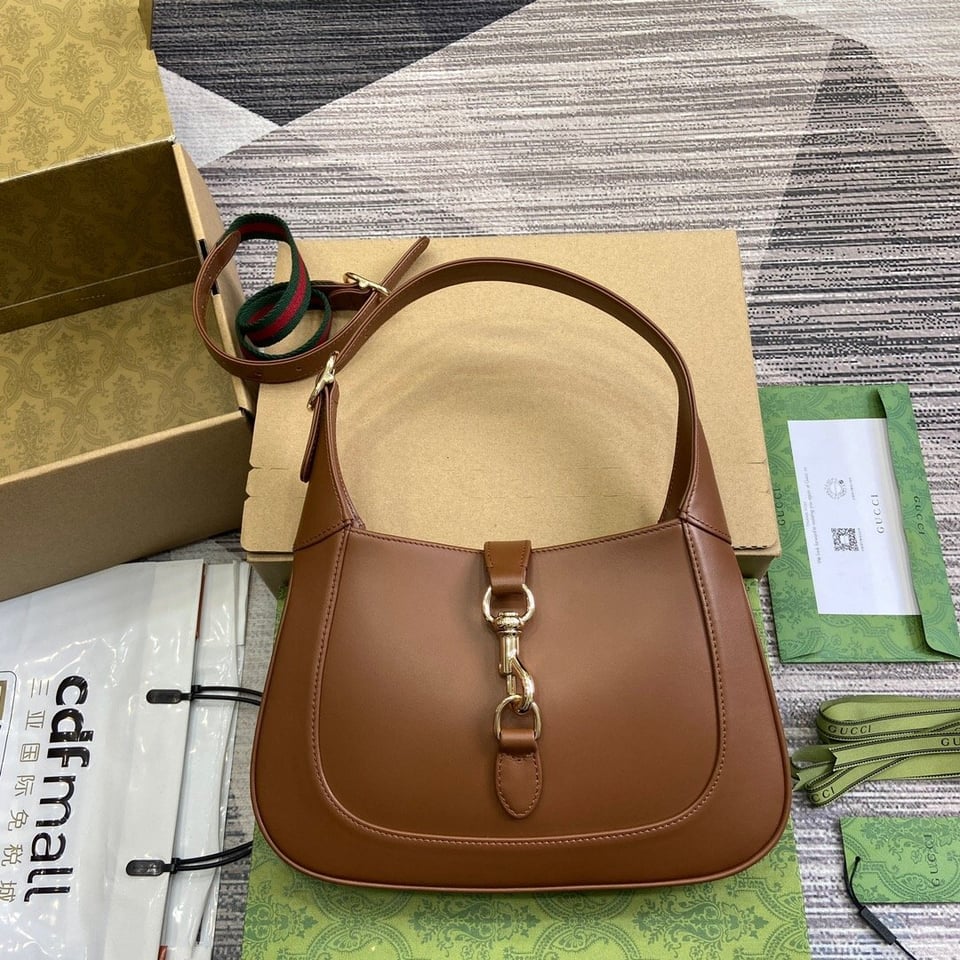 Gucci Jackie 1961 Small Hobo Bag In Brown Leather 27.5cm view 4