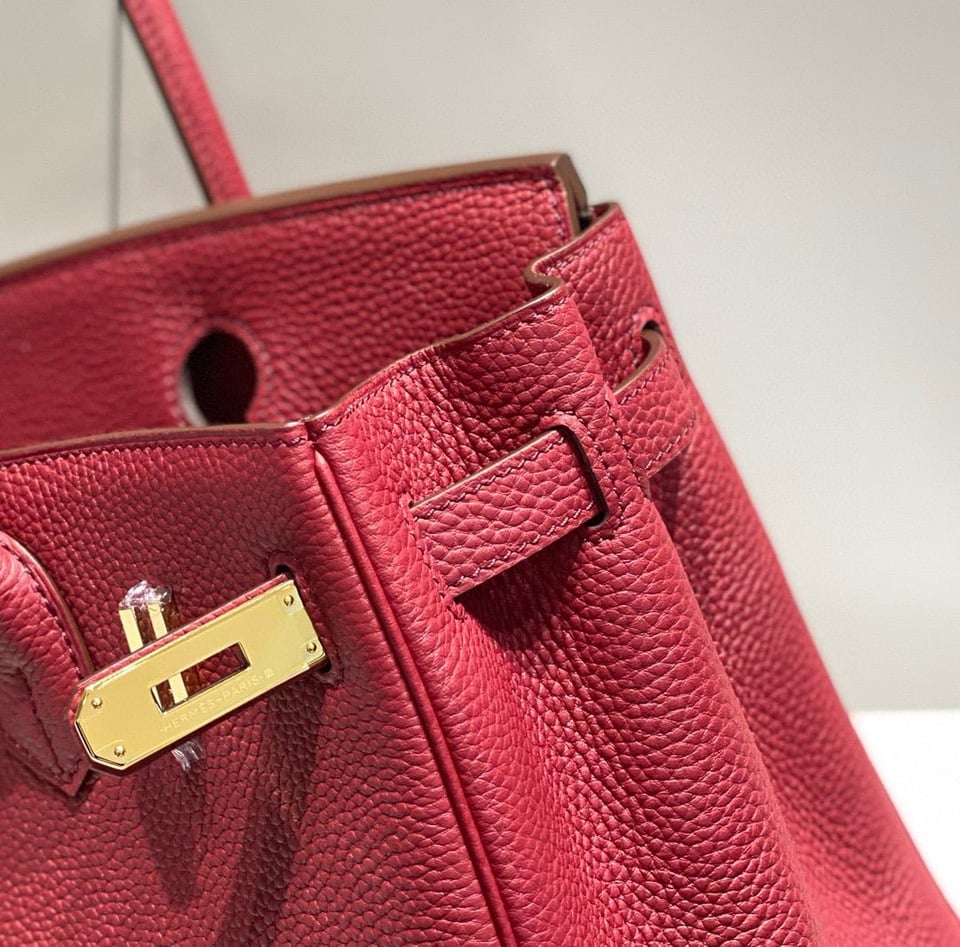 Hermes Birkin 25Cm Rouge H Togo Leather Gold Hardware view 6