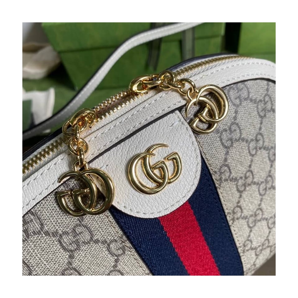 Gucci Ophidia GG Small Shoulder Bag in White view 5
