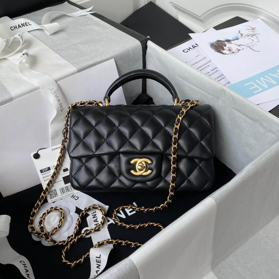 Chanel Mini Flap Bag With Top Handle view 5