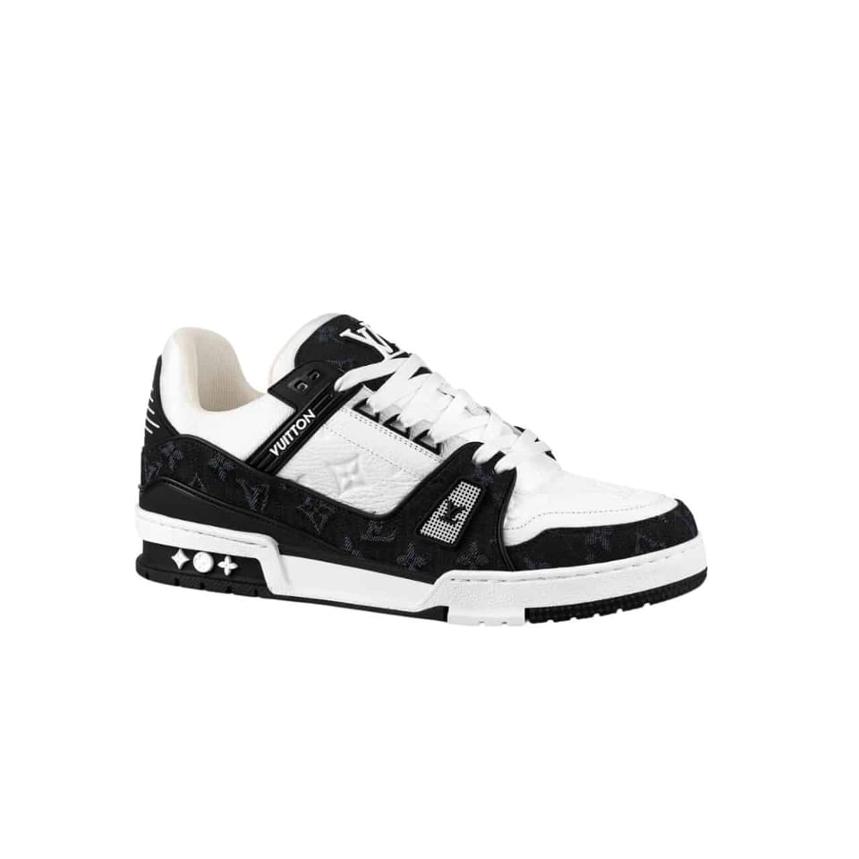 Louis Vuitton Lv Trainer Sneaker Denim Noir Black 1A9Jg9 view 2