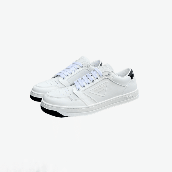 Prada District Perforated Leather Sneakers White view 2