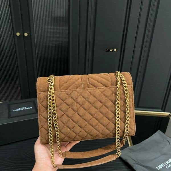 Saint Laurent Envelope Medium Chain Bag Brown 21Cm view 4