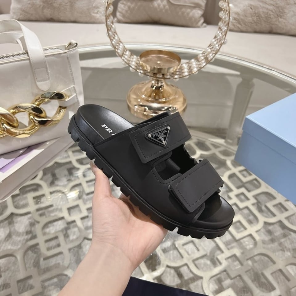 Prada Leather Strap Sandals Black 2X3129 3Lem F0002 view 7