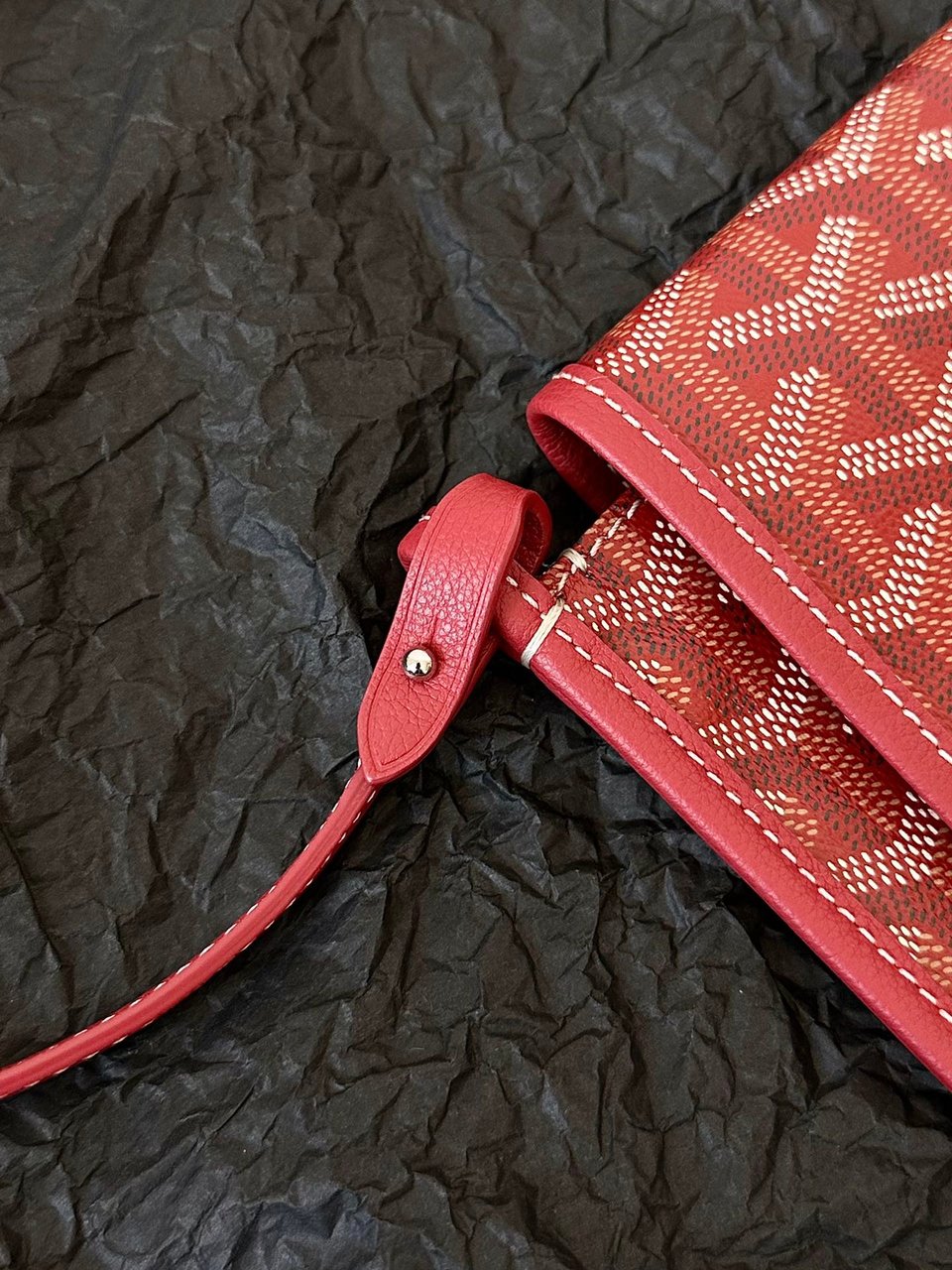 Goyard Plumet Pocket Wallet 20 Cm Classic Red Goyardine Canvas And Lambskin Trim view 3
