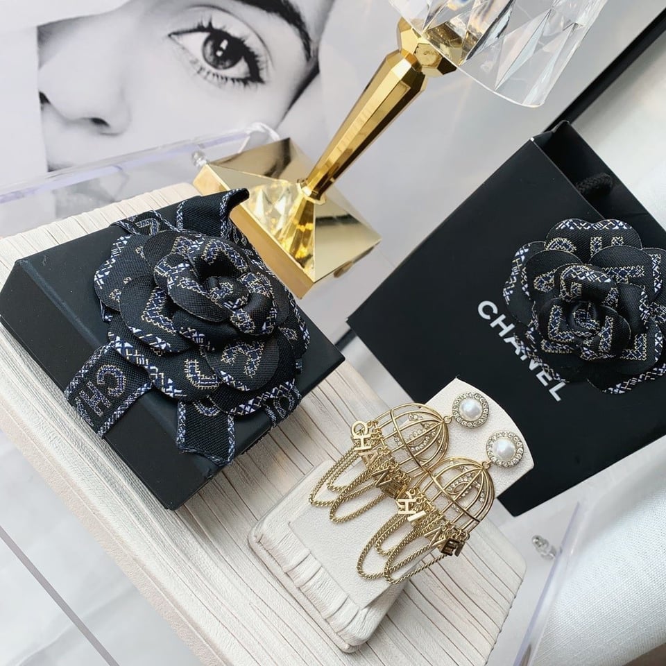 Chanel Birdcage Golden Earrings view 3