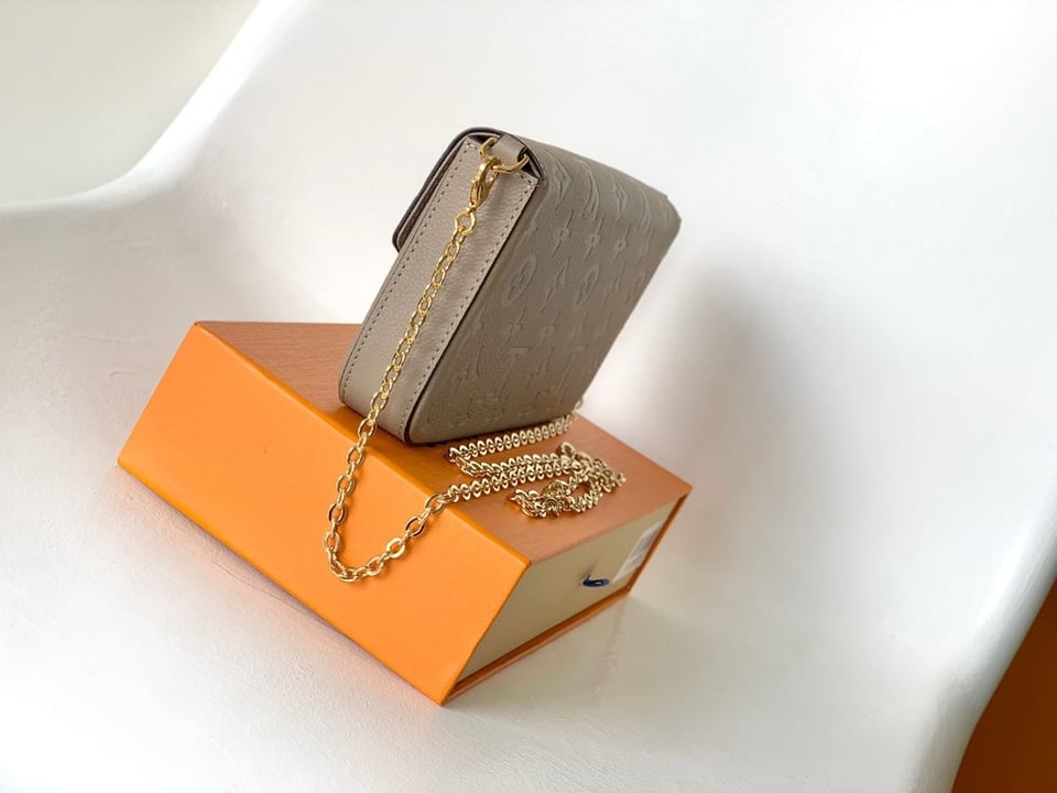 Louis Vuitton Felicie Pochette Bag Gray Tourterelle 21Cm view 5