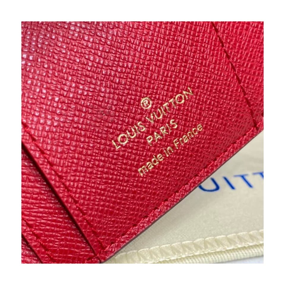 Louis Vuitton Damier Ebene Zoe Wallet Red view 10