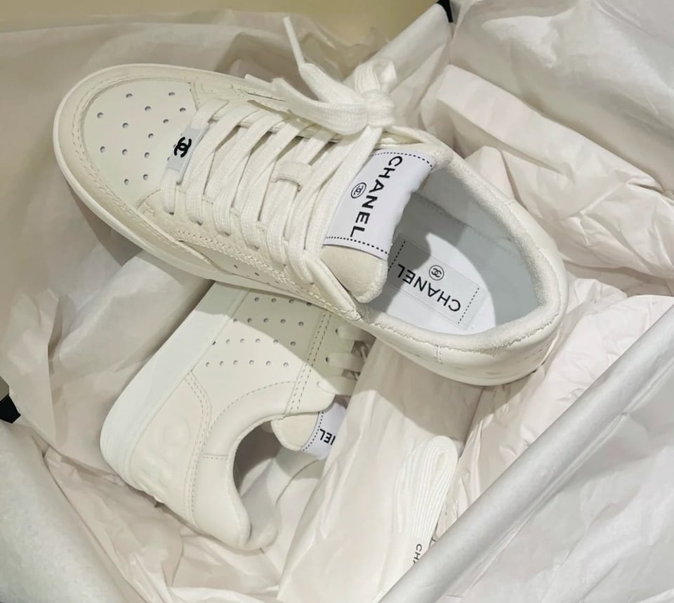 Chanel Logo White Sneakers G38808 For Women view 4