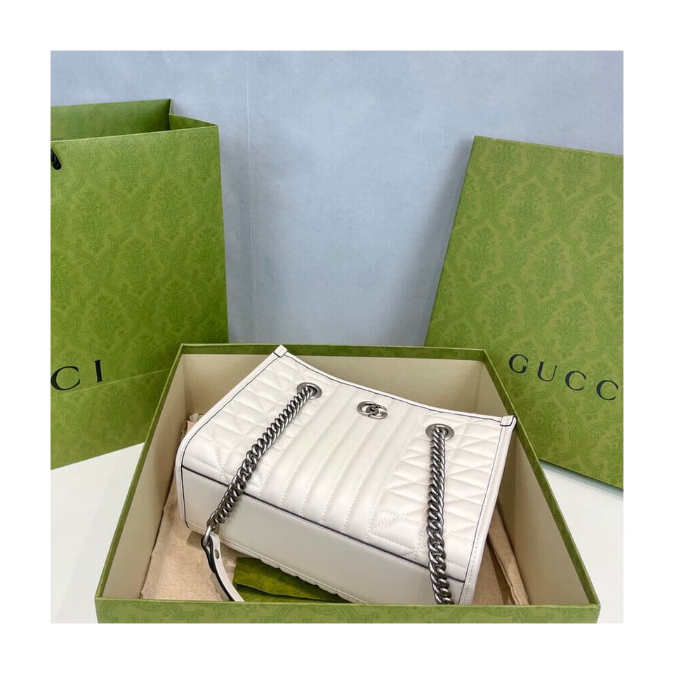 Gucci GG Marmont Small Tote Bag White view 15