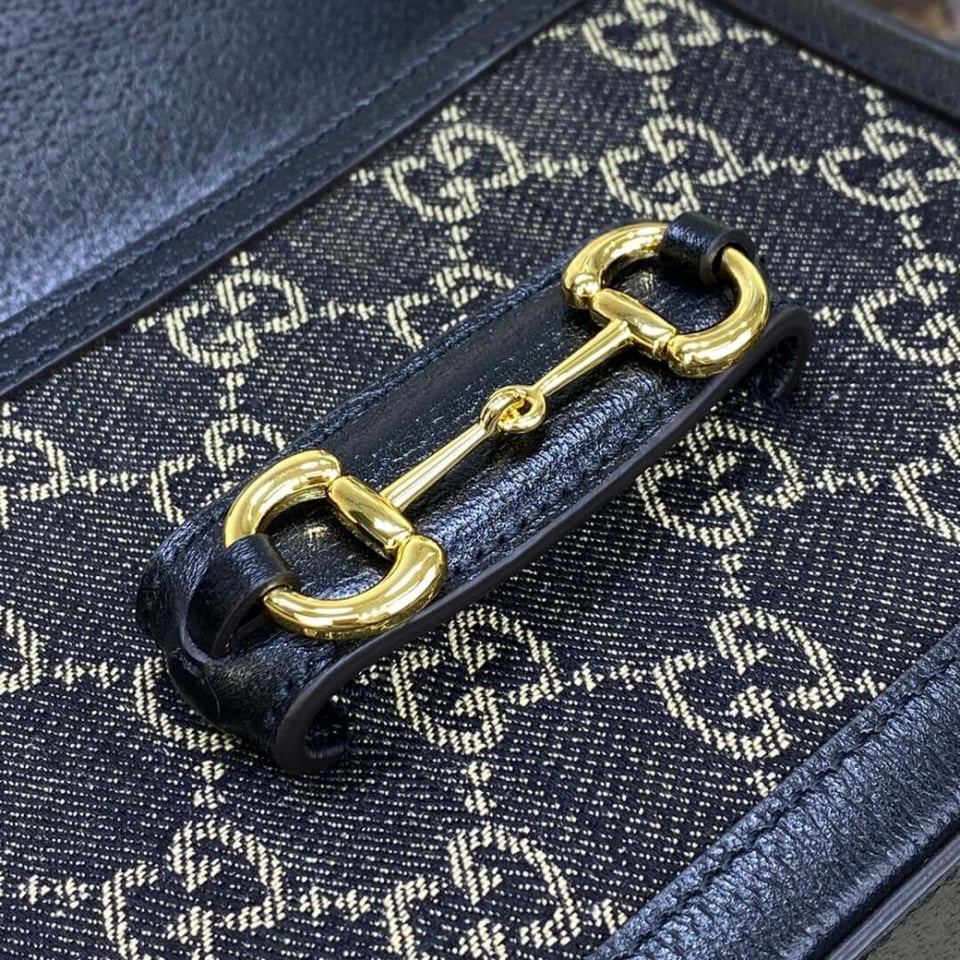 Gucci Horsebit 1955 Denim Mini Bag Black view 7