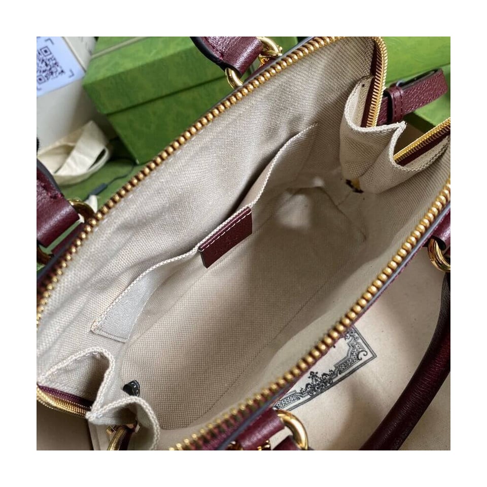 Gucci Horsebit 1955 GG Mini Bag in Burgundy GG Canvas view 11