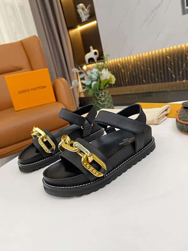 Louis Vuitton Paseo Flat Comfort Sandal Black A8Vrz view 8