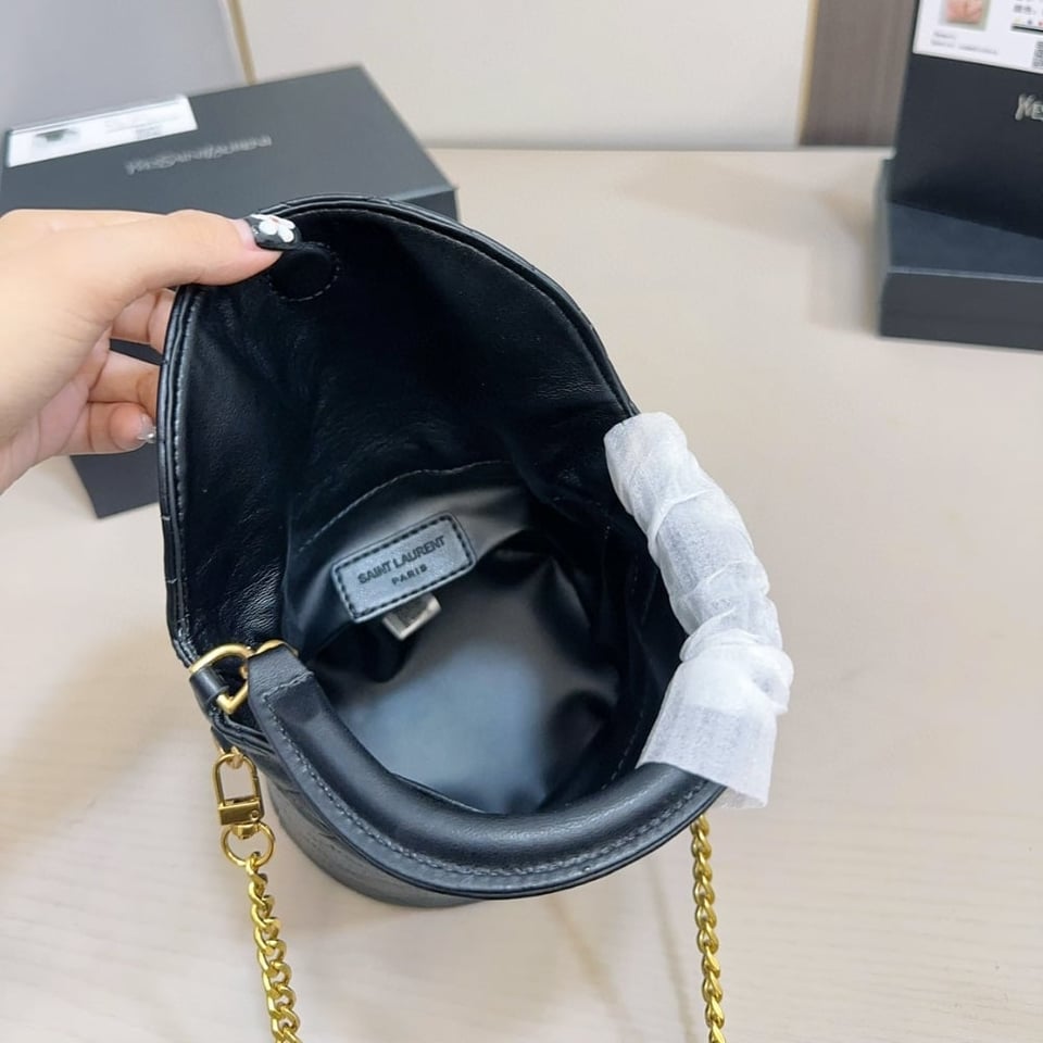 Saint Laurent Gaby Bucket Bag In Black 18Cm view 6