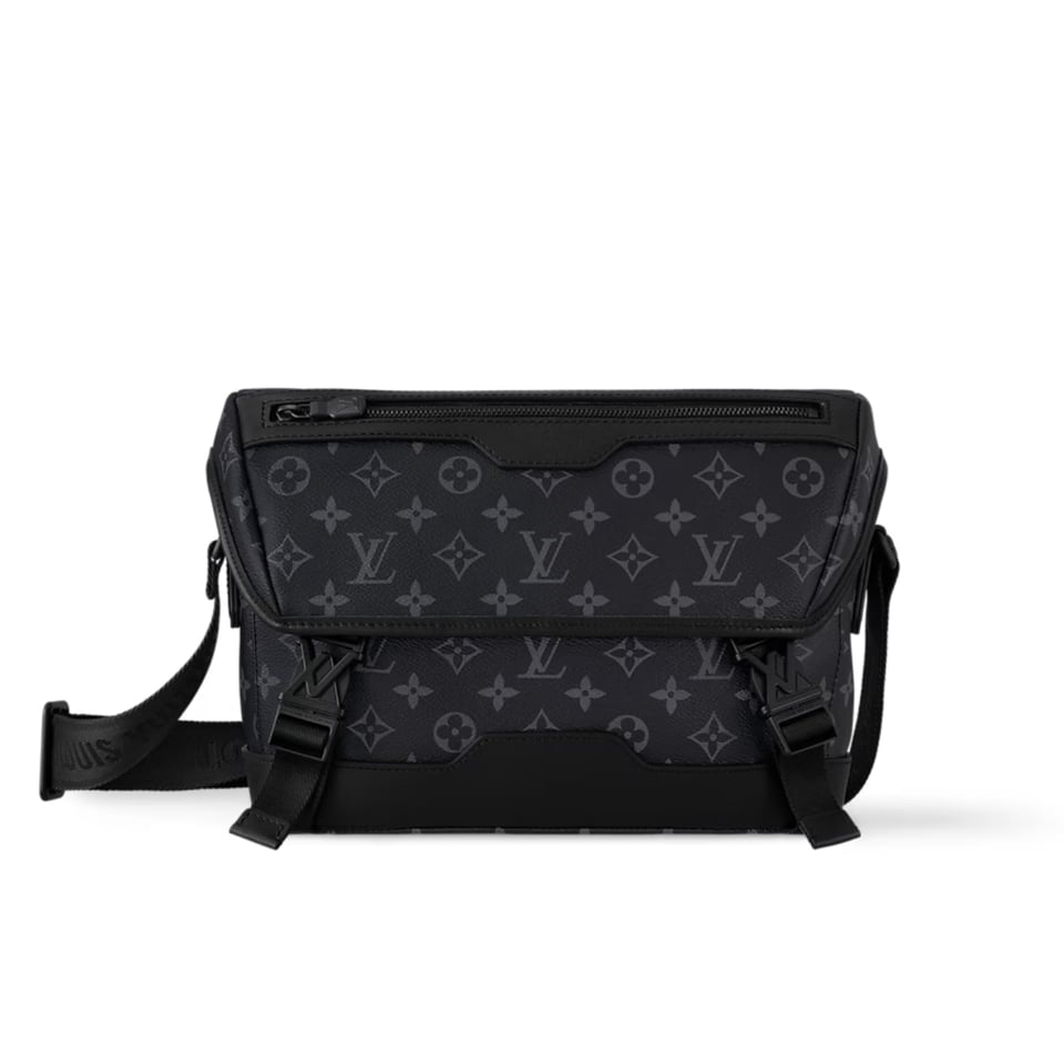Louis Vuitton Messenger Voyager Monogram Eclipse Bag Black 28Cm