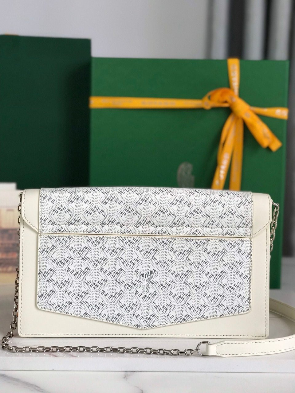 Goyard Duchesse Marie-Caroline Bag 25cm White Goyardine Canvas And Smooth Calfskin view 5