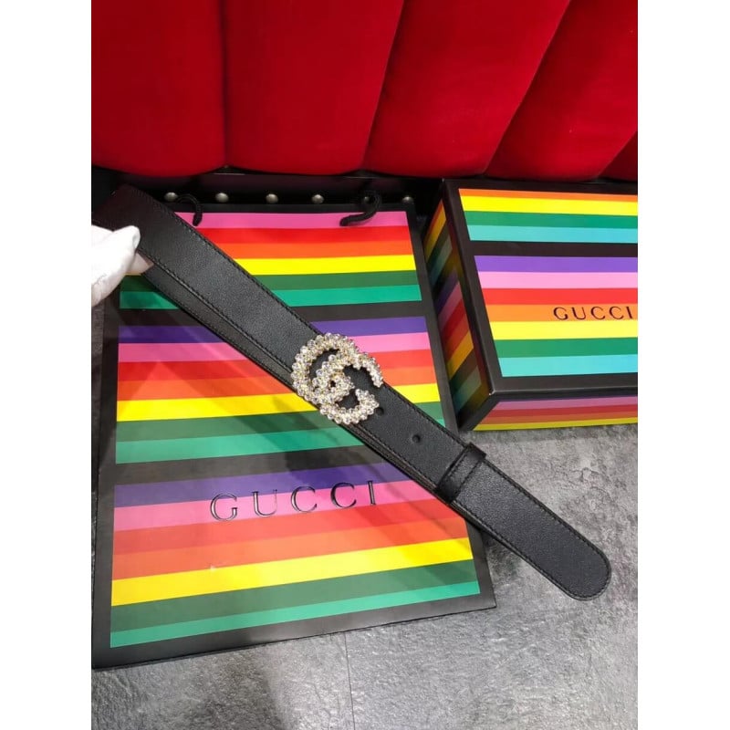 Gucci 40mm Leather Belt With Double G Buckle 582100 view 2