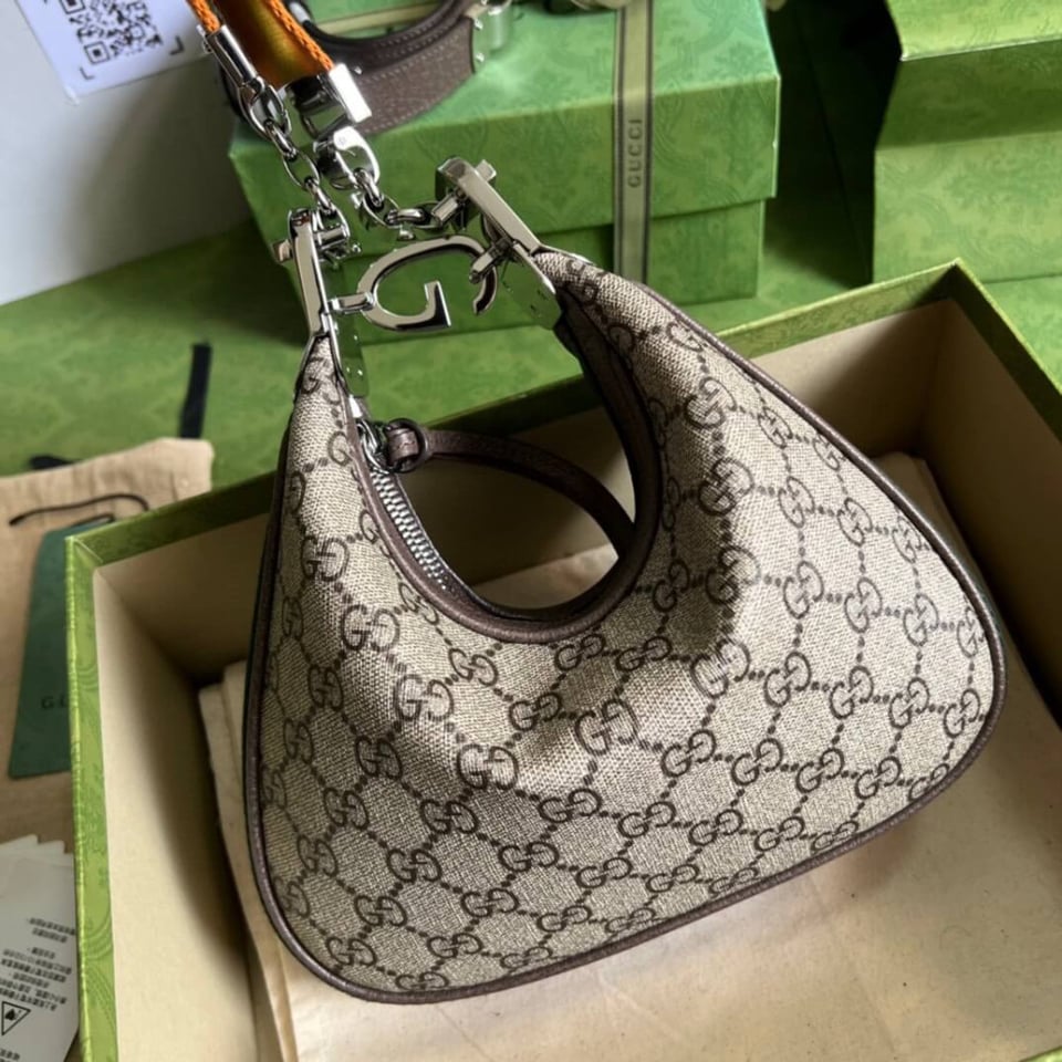 Gucci GG Supreme Attache Small Shoulder Bag Coffee view 11