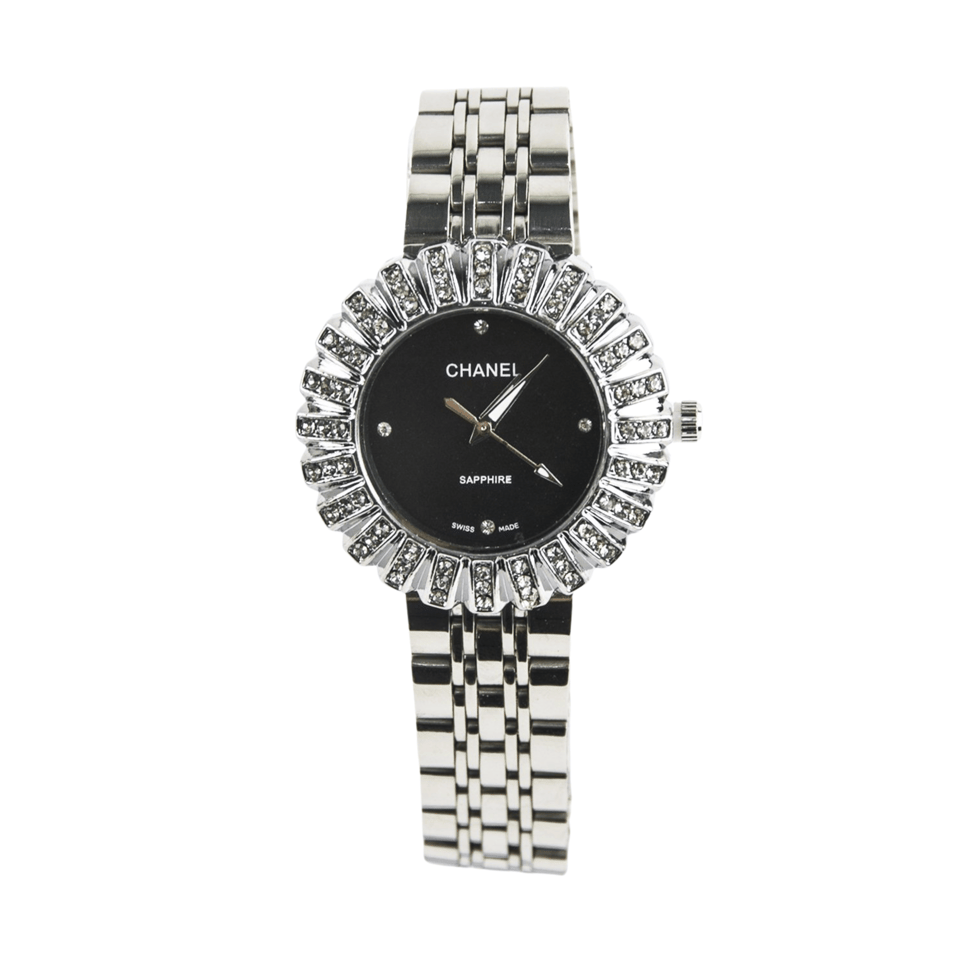Chanel Sapphire Diamond Watch Black Dial view 2