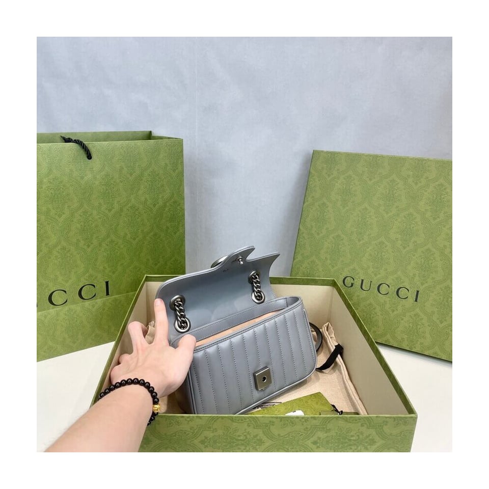Gucci GG Marmont Mini Shoulder Bag Grey view 17