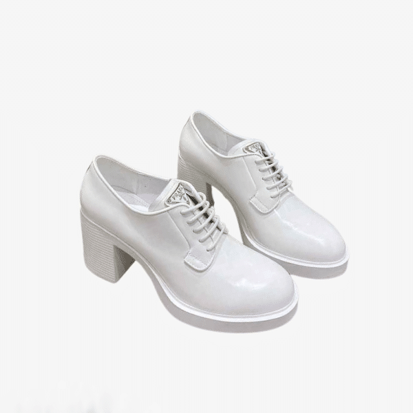 Prada Heeled Brushed Leather Lace-Ups White view 2