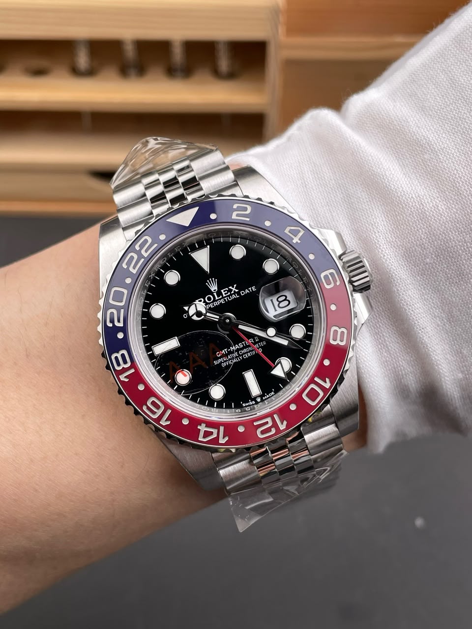 Rolex GMT-Master II 40mm 126710BLRO “Pepsi” Jubilee view 9