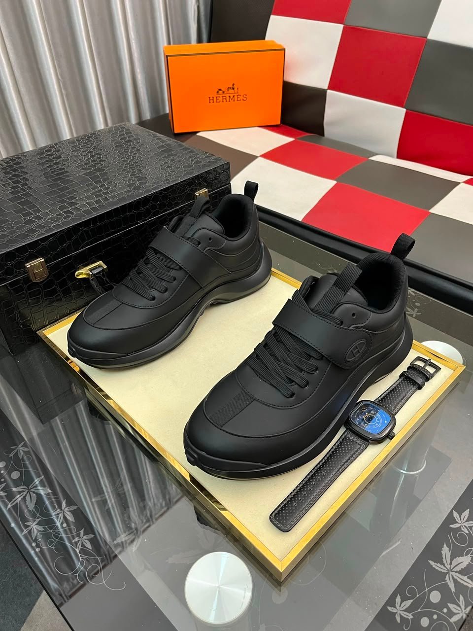 Hermes Loop Sneakers Noir Color Calfskin H252857ZH01390 view 8
