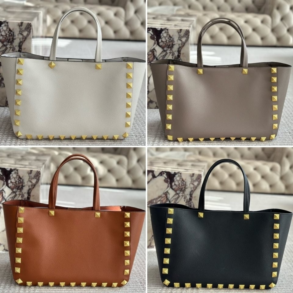 Valentino Garavani Rockstud Tote Bag White 40Cm view 4